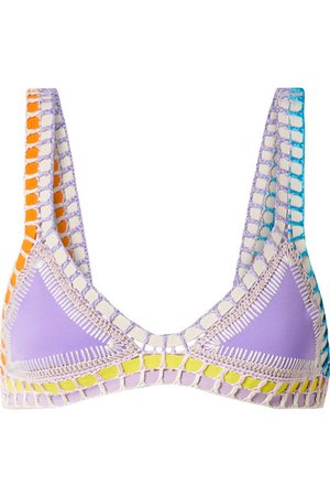 Kiini | Haut de bikini triangle à finitions en crochet Aura | NET-A-PORTER.COM