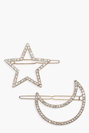star moon hair clips