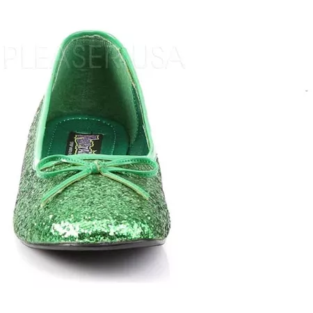 Google Express - Pleaser STAR-16G, Flat Glitter Women Shoes Green / Size 10