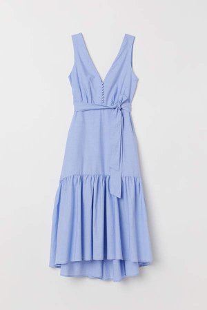 V-neck Dress - Blue