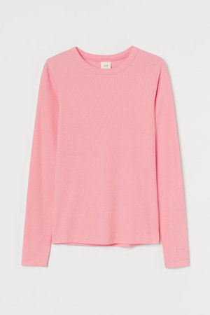 Ribbed Modal-blend Top - Pink