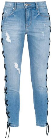 Amapô lace-up skinny jeans