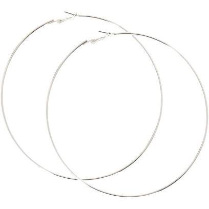 silver thin hoops - Google Search