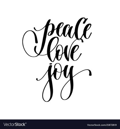 Peace love joy - hand lettering inscription text Vector Image
