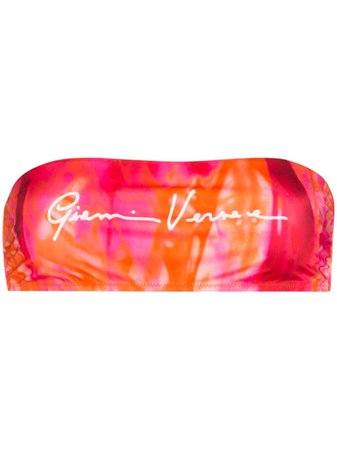 Versace GV signature-print Bandeau Bikini Top - Farfetch