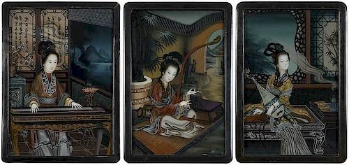 Three Chinese Reverse Paintings on Glass by Brunk Auctions - 1425568 | Bidsquare