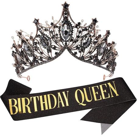 Amazon.com: Birthday Tiaras for Women, Birthday Queen Crowns for Women, Birthday Sash Birthday Girl Crown, Happy Birthday Queen Crown and Tiara, Crowns for Women Black, Happy Birthday Decorations Accessories : Toys & Games