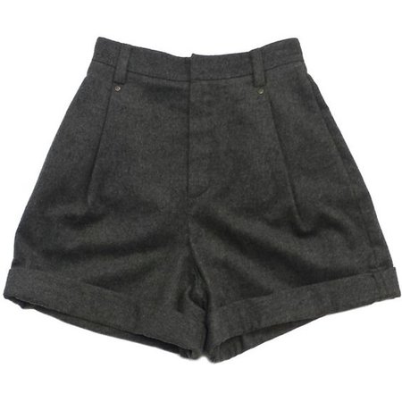 Grey Wool High Wasit Shorts