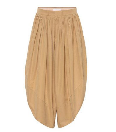 Pleated cotton culottes