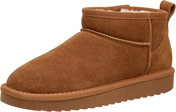 Amazon.com | CUSHIONAIRE Women's Hip Genuine Suede pull on boot +Memory Foam, Chestnut 6 | Ankle & Bootie