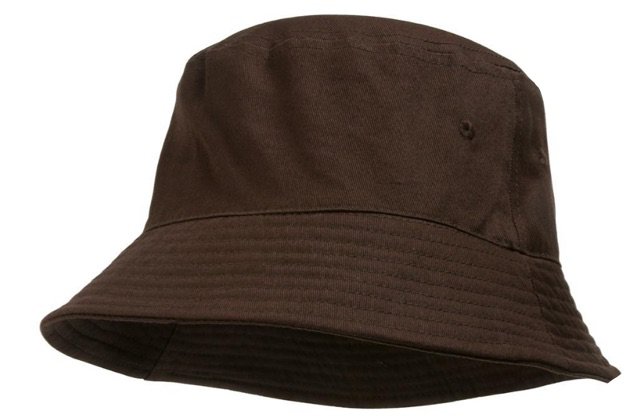 brown bucket hat