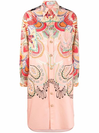 Shop ETRO graphic-print shirtdress with Express Delivery - FARFETCH