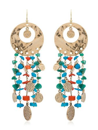 Rosantica Brass and stone coin drop earrings