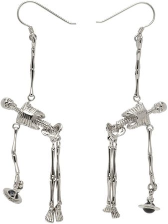 Silver Skeleton Earrings by Vivienne Westwood