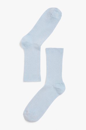 Glitter socks - Blue - Socks & Tights - Monki IT