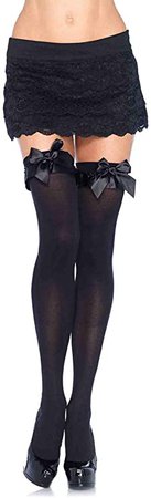 Amazon.com: Leg Avenue Women's Satin Ruffle Trim and Bow Thigh Highs, White, One Size: Leg Avenue: Clothing