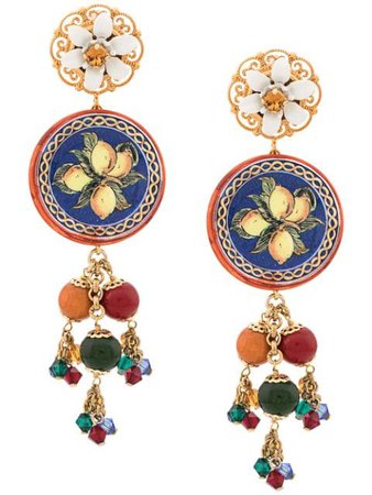 Dolce & Gabbana Enamelled Drop Earrings - Farfetch