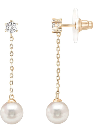 rose gold Pearl drop earrings