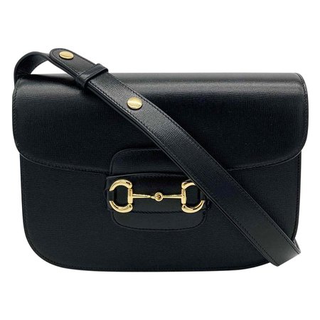 NWOT Gucci Black Leather 1955 Horsebit Bag For Sale at 1stDibs