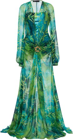 Versace Jungle Print Silk Dress Size: 38