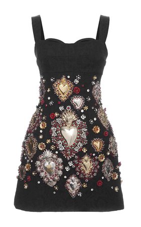 dolce e gabbana sacred heart embellished dress