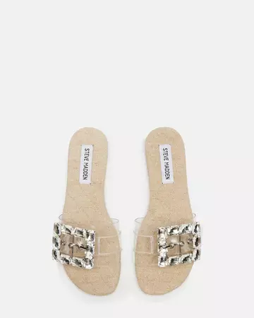 MARIKA Clear Embellished Slide | Women's Sandals – Steve Madden