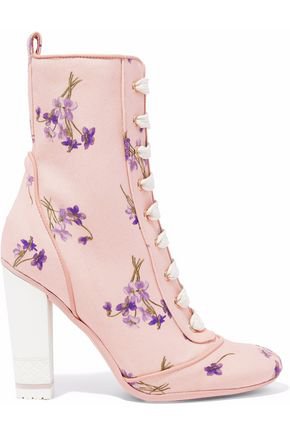 Lace-up floral-print canvas ankle boots | RED(V) | Sale up to 70% off | THE OUTNET