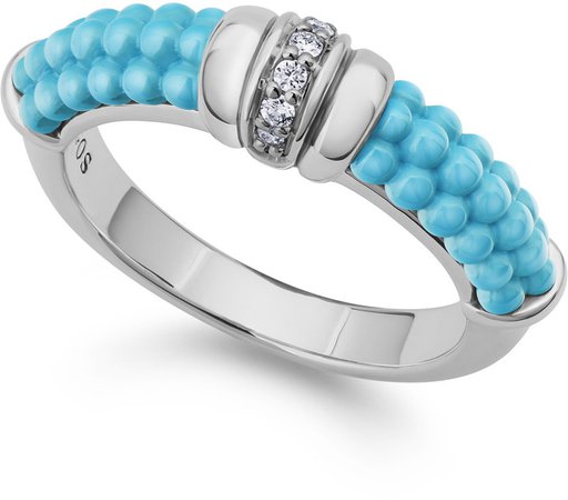 Blue Caviar Diamond Stacking Ring