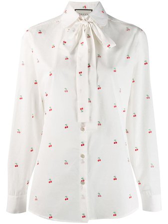 Gucci Cherry Embroidered Blouse - Farfetch