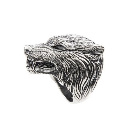 wolf ring silver