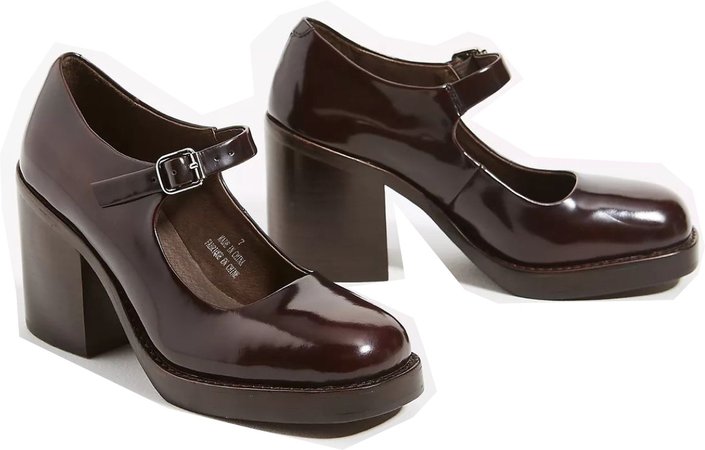 brown mary janes
