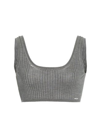 gray cropped tank top