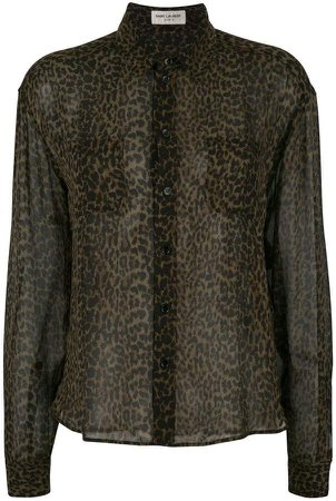 sheer leopard print shirt