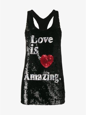 ASHISH Love is Amazing Sequin Embellished Tank Top