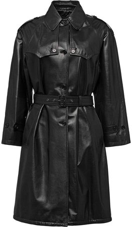 Light nappa leather trench coat