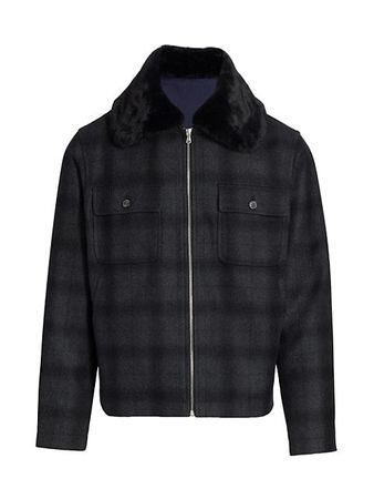 Shop Saks Fifth Avenue COLLECTION Faux Fur-Trimmed Jacket | Saks Fifth Avenue