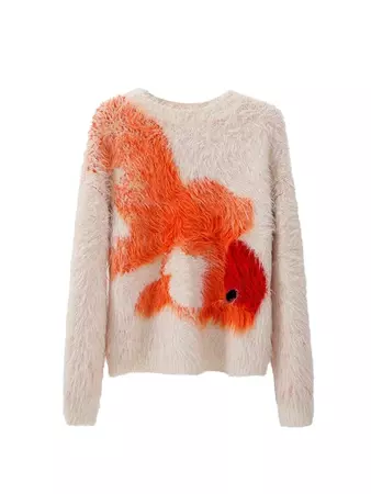 Goldfish Imitation Fur Loose Sweater – ARCANA ARCHIVE