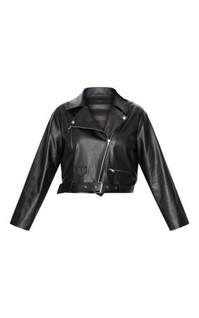 Plus Black Pu Biker Jacket | Plus Size | PrettyLittleThing USA