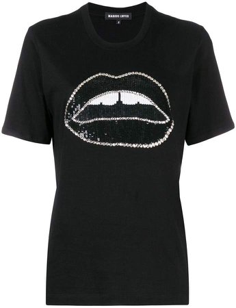 Alex crystal Lara lip T-shirt