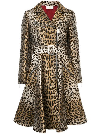 Sara Battaglia Leopard Print Coat