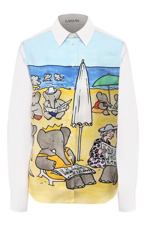 Женская желтая хлопковая рубашка LANVIN — купить за 77650 руб. в интернет-магазине ЦУМ, арт. RW-T0673I-4437-P20
