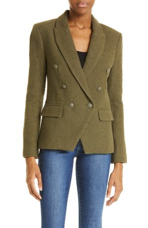 L'AGENCE Kenzie Double Breasted Bouclé Blazer | Nordstrom