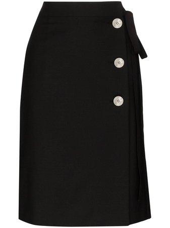 Black Prada side-tie knee-length skirt - Farfetch