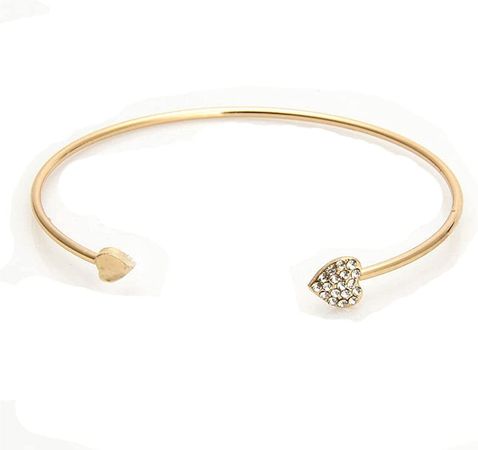Amazon.com: Double Love Heart Rhinestone Bracelet Crystal Bracelet Polished Opening Adjustable Love Bracelet Jewelry Gift For for Women (Gold): Clothing, Shoes & Jewelry