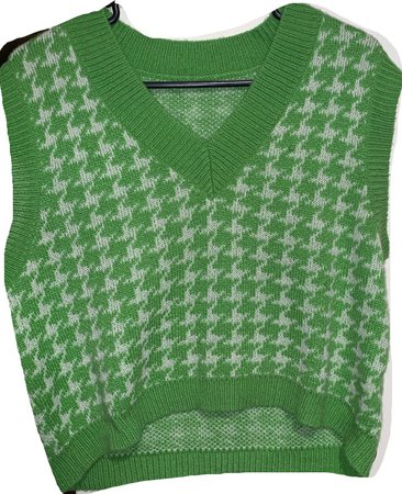 cropped green sweater vest