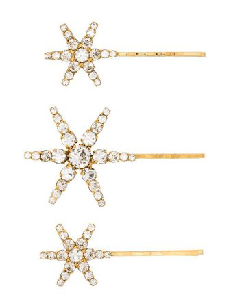 Shop Jennifer Behr Aurelia gold-tone crystal-embellished hair pins with Express Delivery - FARFETCH