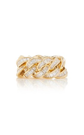 Essential 18k Yellow Gold Diamond Link Ring By Shay | Moda Operandi