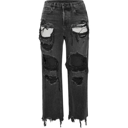 Black Distressed Boyfriend Jeans