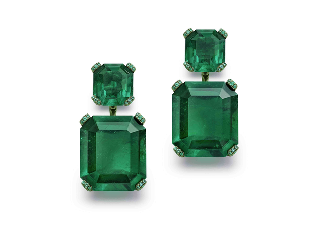 Emerald gemstone earrings