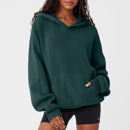 Scholar Hooded Sweater - Midnight Green | Alo Yoga
